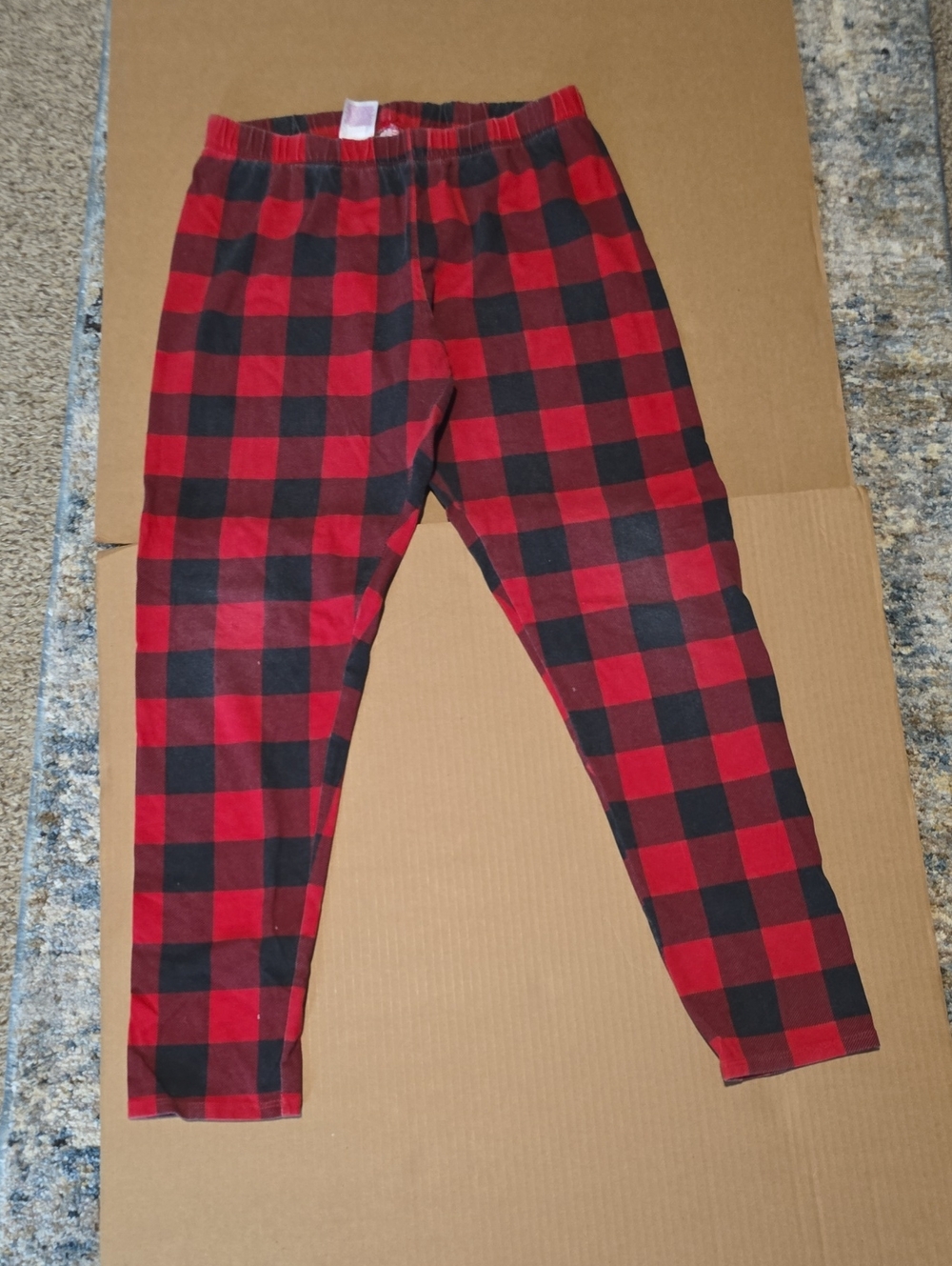 Red & Black Buffalo Plaid Leggings #91